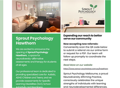 Sprout Psychology Hawthorn — Now Open!