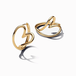 Organically Shaped Heart Hoop Earrings
