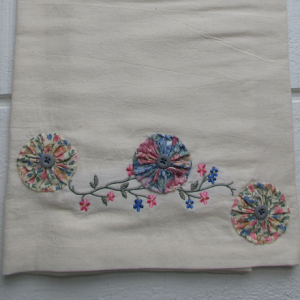 Embroidered YoYo Flour Sack Towels