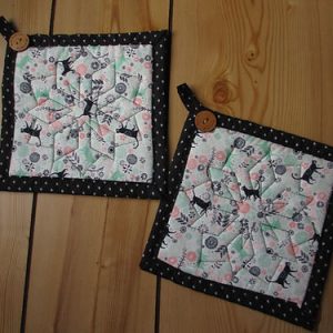 handmade kitty potholders