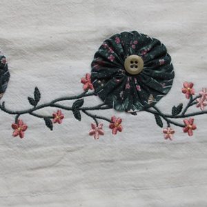 Embroidered YoYo Flour Sack Towel