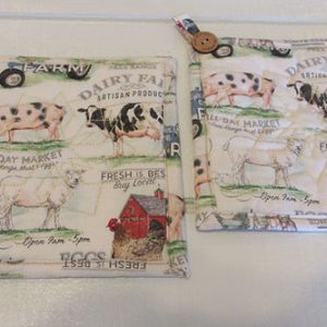 Old rustic farmhouse potholders