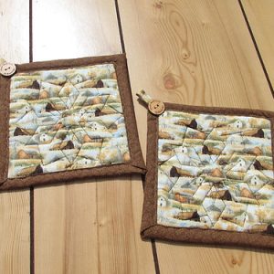 Old rustic farmhouse potholders